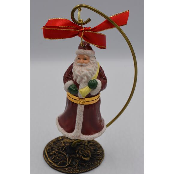 Spode 4" Santa Claus Christmas Hinged Porcelain Trinket Box Ornament - Picture 2 of 9
